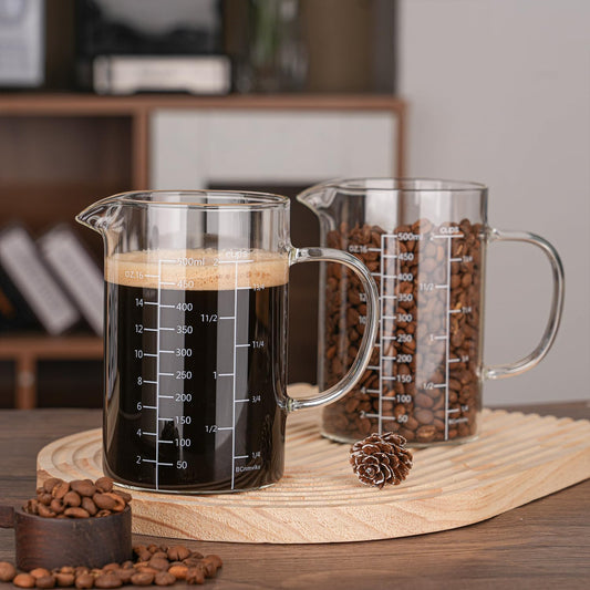 500ML 2 CUP Glass Measuring Cup With Handle, High Borosilicate Glass Three Scales (OZ, Cup, ML/CC for Kitchen or Restaurant Easy To Read
