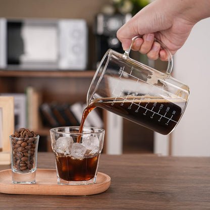 500ML 2 CUP Glass Measuring Cup With Handle, High Borosilicate Glass Three Scales (OZ, Cup, ML/CC for Kitchen or Restaurant Easy To Read