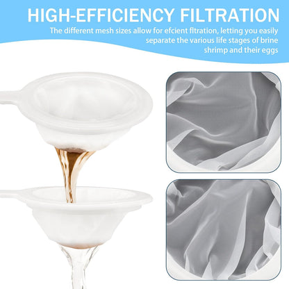 Brine Shrimp Net Sieve 80 & 200 Mesh Kit, Brine Shrimp Hatchery