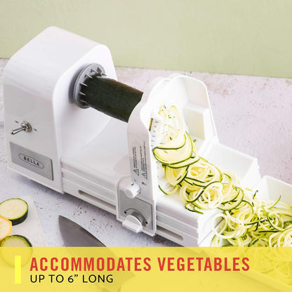 4-in-1 Automatic Electric Spiralizer & Slicer, Quickly Prep Healthy Veggie or Fruit Spaghetti, Noodles or Ribbons, Easy To Clean, Recipe Book Included, White, 14641