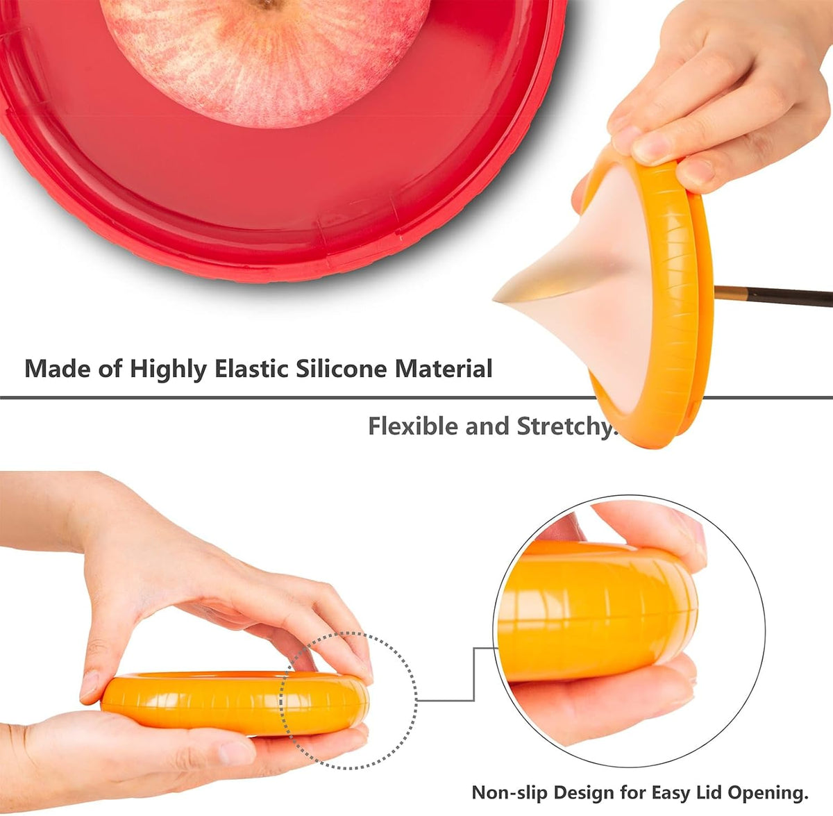 SOOPLEU Avocado Saver & Onion Storage, 4Pcs Silicone Fresh Produce Holder