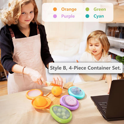 SOOPLEU Avocado Saver & Onion Storage, 4Pcs Silicone Fresh Produce Holder