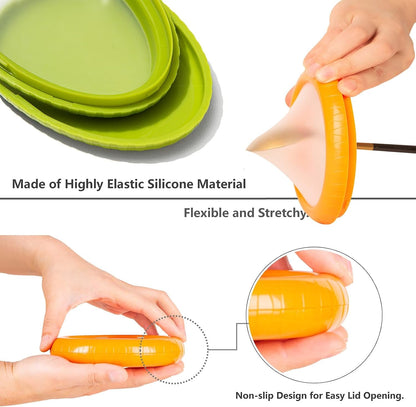 SOOPLEU Avocado Saver & Onion Storage, 4Pcs Silicone Fresh Produce Holder