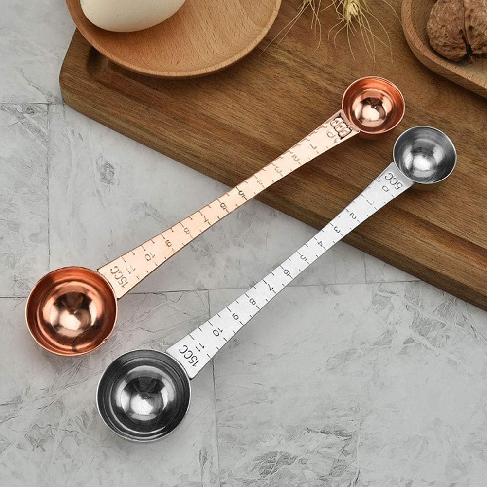 Coffee Scoops, 1 PC 15 ML (1 TPSP) 304 Stainless Steel Tablespoon Long Handle Measuring tablespoon Fits Container for Ground, Brewing, Milk Brewin (5.7inches)