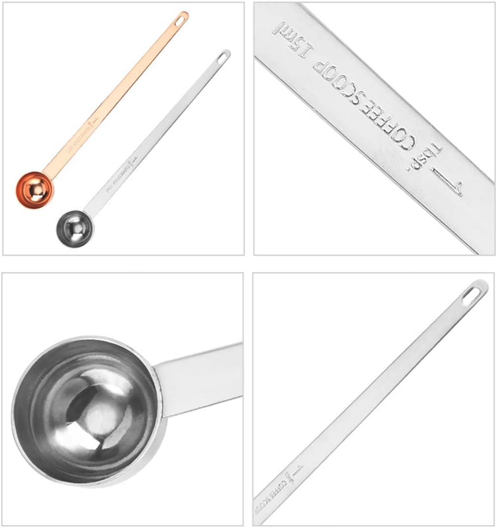 Coffee Scoops, 1 PC 15 ML (1 TPSP) 304 Stainless Steel Tablespoon Long Handle Measuring tablespoon Fits Container for Ground, Brewing, Milk Brewin (5.7inches)