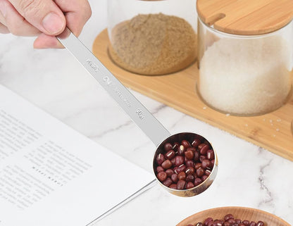 Coffee Scoops, 1 PC 15 ML (1 TPSP) 304 Stainless Steel Tablespoon Long Handle Measuring tablespoon Fits Container for Ground, Brewing, Milk Brewin (5.7inches)