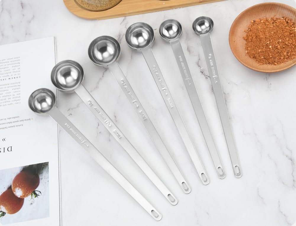 Coffee Scoops, 1 PC 15 ML (1 TPSP) 304 Stainless Steel Tablespoon Long Handle Measuring tablespoon Fits Container for Ground, Brewing, Milk Brewin (5.7inches)