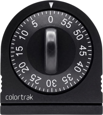 60 Minute Wind Up Timer, Salon Hair Color Processing Timer, Mechanical Visual Countdown for Chemical Services, Tanning, Kitchen, and Kids Activities, No Batteries Required, Black