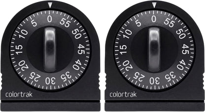 60 Minute Wind Up Timer, Salon Hair Color Processing Timer, Mechanical Visual Countdown for Chemical Services, Tanning, Kitchen, and Kids Activities, No Batteries Required, Black