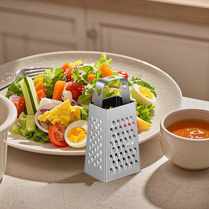 6pcs Mini Cheese Grater Set Stainless Steel Four Sided Box Grater: Small Kitchen Shredder for Garlic Ginger Vegetables Handheld Tool for Home Cooks Camping Lunch