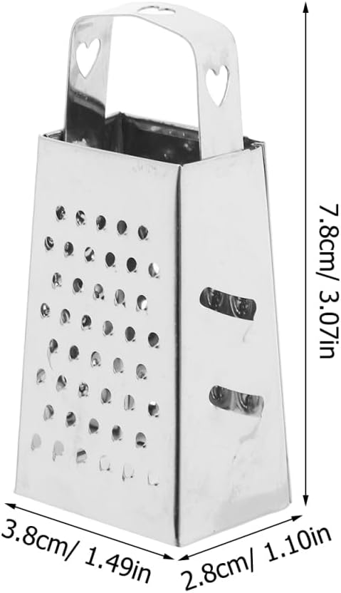 6pcs Mini Cheese Grater Set Stainless Steel Four Sided Box Grater: Small Kitchen Shredder for Garlic Ginger Vegetables Handheld Tool for Home Cooks Camping Lunch