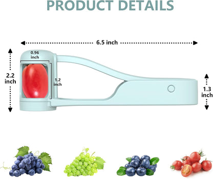 Grape Cutter for Toddlers, Grape Slicer Tool, Grape Tomato Cherry Strawberry Cutter Tools Into 4 Pieces for Vegetable Fruit Salad, Stainless Steel Quarter Grape Slicer Kitchen Gadget