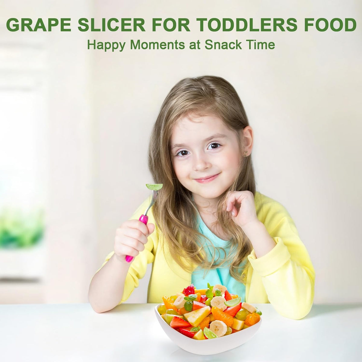 Grape Cutter for Toddlers, Grape Slicer Tool, Grape Tomato Cherry Strawberry Cutter Tools Into 4 Pieces for Vegetable Fruit Salad, Stainless Steel Quarter Grape Slicer Kitchen Gadget