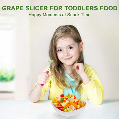 Grape Cutter for Toddlers, Grape Slicer Tool, Grape Tomato Cherry Strawberry Cutter Tools Into 4 Pieces for Vegetable Fruit Salad, Stainless Steel Quarter Grape Slicer Kitchen Gadget