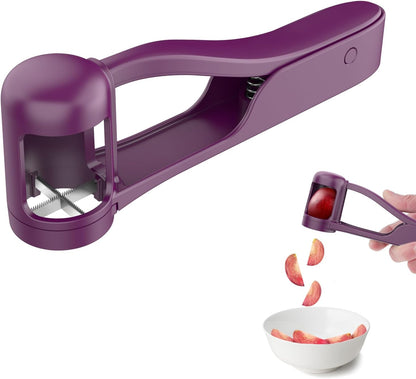 Grape Cutter for Toddlers, Grape Slicer Tool, Grape Tomato Cherry Strawberry Cutter Tools Into 4 Pieces for Vegetable Fruit Salad, Stainless Steel Quarter Grape Slicer Kitchen Gadget