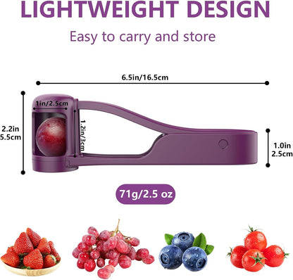 Grape Cutter for Toddlers, Grape Slicer Tool, Grape Tomato Cherry Strawberry Cutter Tools Into 4 Pieces for Vegetable Fruit Salad, Stainless Steel Quarter Grape Slicer Kitchen Gadget