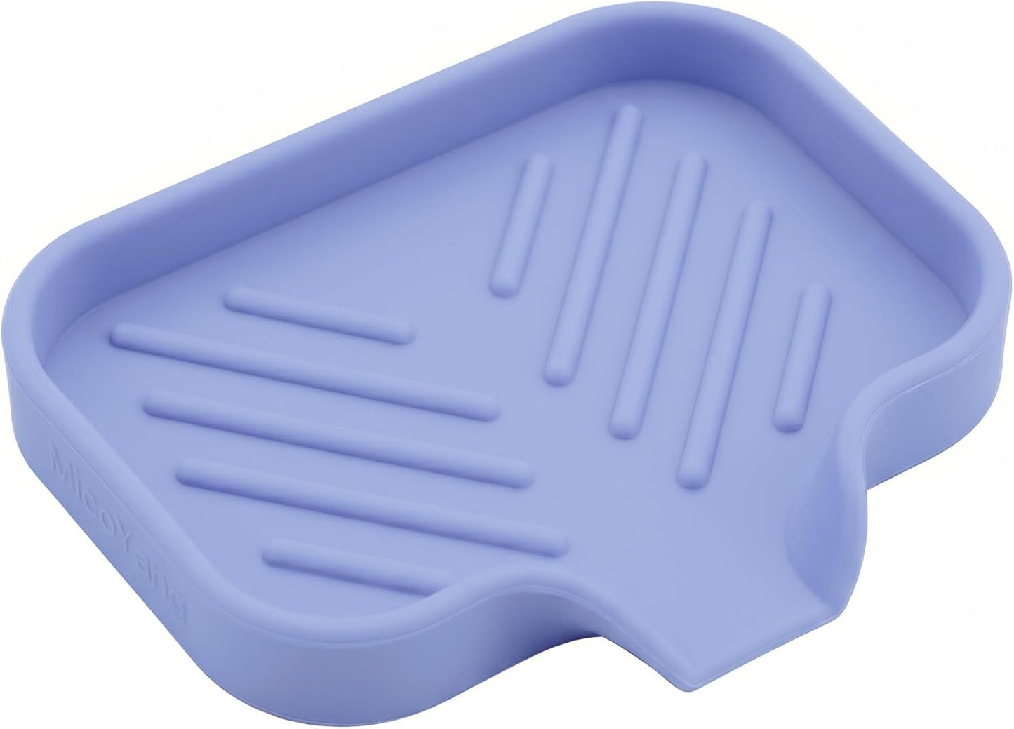 Silicone Soap Dish with Drain Spout, Self-Draining Sink Organizer Tray for Bathroom and Kitchen, Sponges, Dispensers and Soap Holder, Non-Slip and Dishwasher Safe, Black (Compact, 4.9"×3.2")