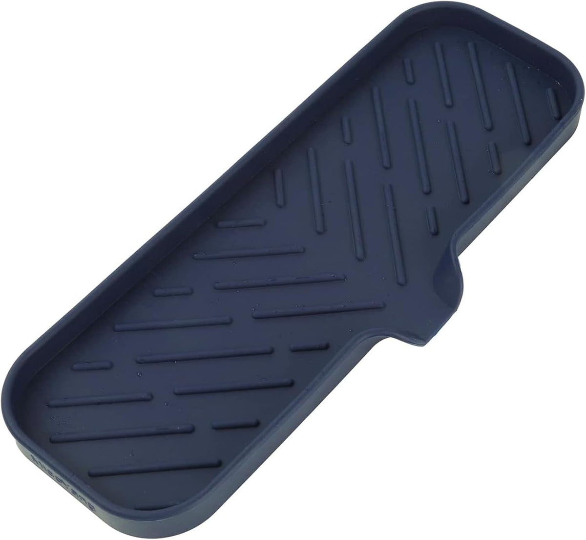 Silicone Soap Dish with Drain Spout, Self-Draining Sink Organizer Tray for Bathroom and Kitchen, Sponges, Dispensers and Soap Holder, Non-Slip and Dishwasher Safe, Black (Compact, 4.9"×3.2")
