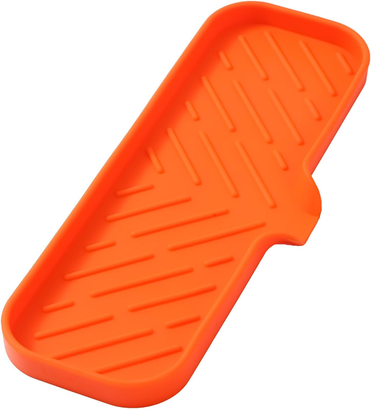 Silicone Soap Dish with Drain Spout, Self-Draining Sink Organizer Tray for Bathroom and Kitchen, Sponges, Dispensers and Soap Holder, Non-Slip and Dishwasher Safe, Black (Compact, 4.9"×3.2")