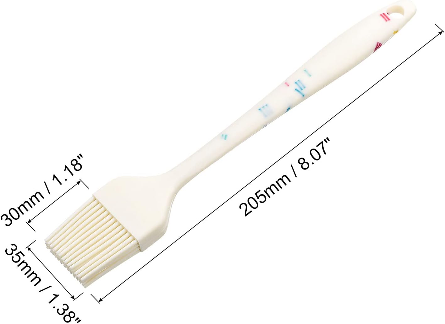 Basting Pastry Brush, 8" Silicone Flexible Brushes for Baking, Cooking, Grilling, White