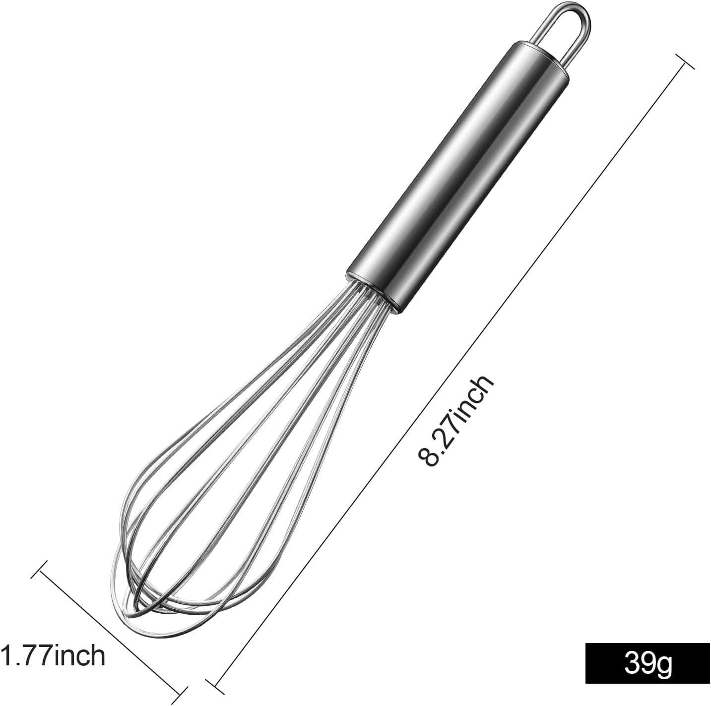 Stainless Steel Whisk (8.4 inches, Silver) | which works great for cups and small containers ， it's great for small-batch tasks