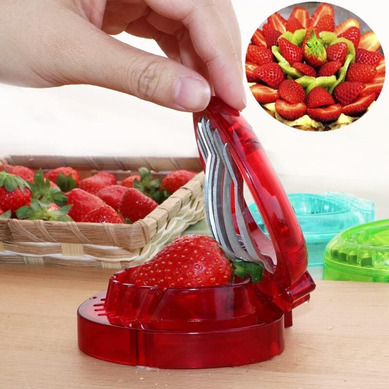 3pcs Strawberry Slicer/Cutter/Corer, Strawberry Huller Fruit Leaf Stem Remover Salad Cake Tools for Kitchen Gadget Accessories, 2 Leaf Stem Removers, 1 Cutter