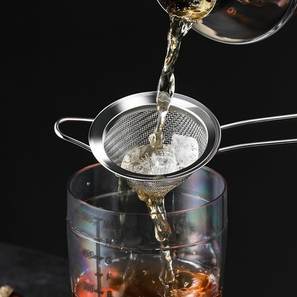 Cocktail Strainer Set of 2, Fine Mesh Bar Strainer for Cocktails and Tea