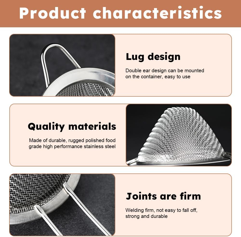 Cocktail Strainer Set of 2, Fine Mesh Bar Strainer for Cocktails and Tea