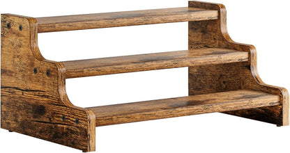 3-Tier Spice Rack, 13.8 Inch Wood Step Shelf Countertop Spice Storage Holder, Kitchen Pantry Cabinet Organizer Cupboard for Spice Bottles, Jars, Seasonings, Baking Supplies,Bathroom Organizer