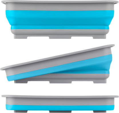 Collapsible Cleaning Caddy - Portable Multi-use Wash Basin, Dish Tub, or Ice Bucket with 7.27L Capacity for Camping and Tailgating (Red)