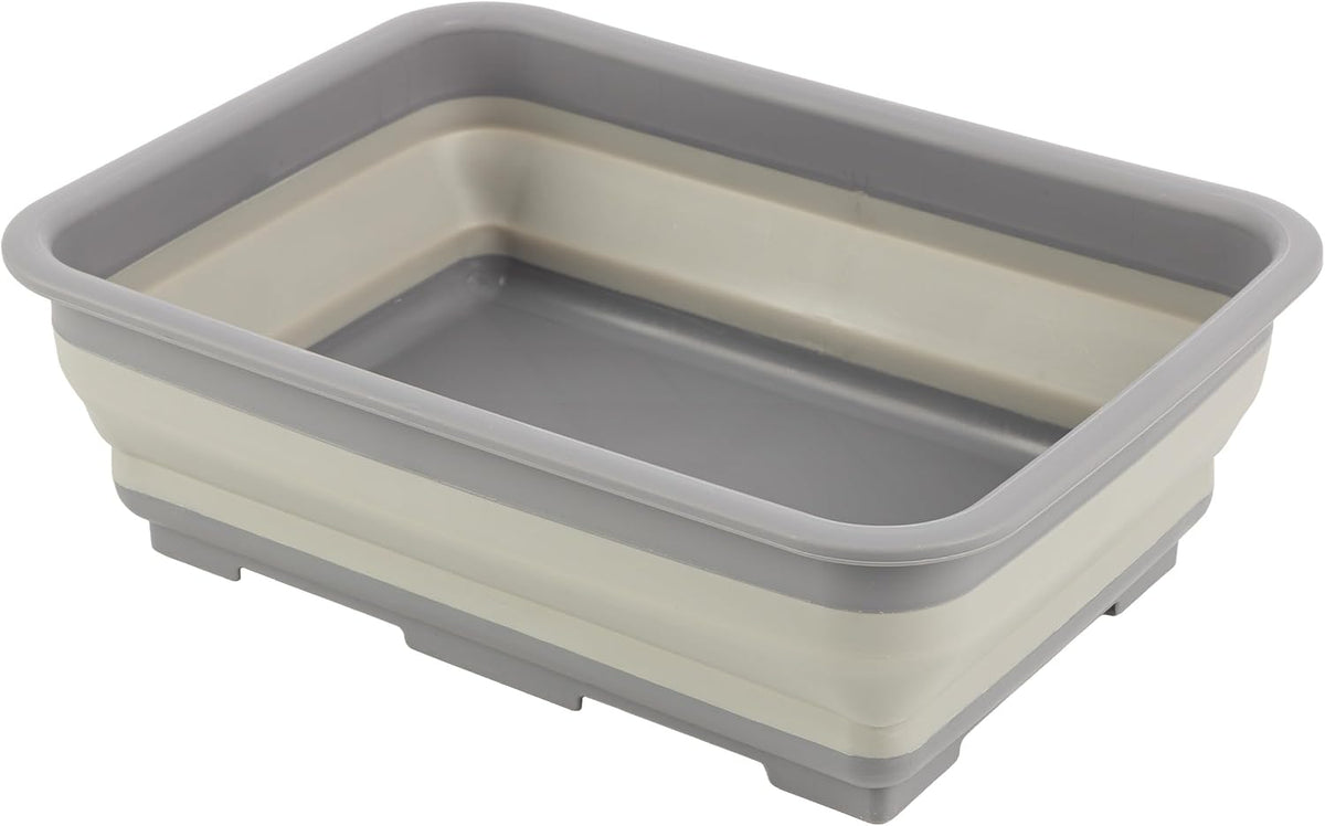 Collapsible Cleaning Caddy - Portable Multi-use Wash Basin, Dish Tub, or Ice Bucket with 7.27L Capacity for Camping and Tailgating (Red)
