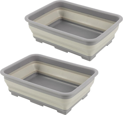 Collapsible Cleaning Caddy - Portable Multi-use Wash Basin, Dish Tub, or Ice Bucket with 7.27L Capacity for Camping and Tailgating (Red)