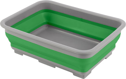 Collapsible Cleaning Caddy - Portable Multi-use Wash Basin, Dish Tub, or Ice Bucket with 7.27L Capacity for Camping and Tailgating (Red)
