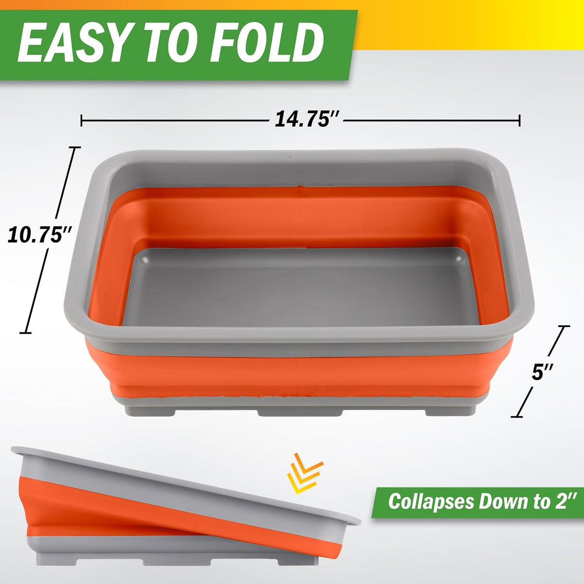 Collapsible Cleaning Caddy - Portable Multi-use Wash Basin, Dish Tub, or Ice Bucket with 7.27L Capacity for Camping and Tailgating (Red)