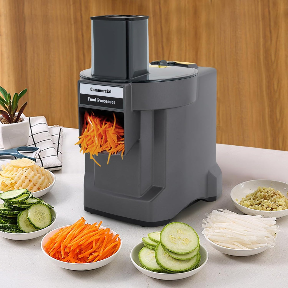 3 in 1 Electric Vegetable Dicer Slicer, Food Processor Veggie Chopper Cutter, Multifunctional Fruits Cutter for Onion Potato Cabbage Veggie Fruit Slicing Shredding and Slitting