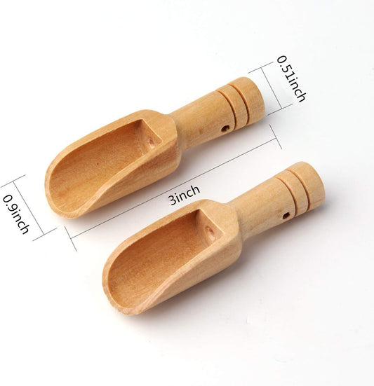 Small Wooden Scoops, Little Wooden Spoons for Jars,Bath Salts(12PCS)3 inches long