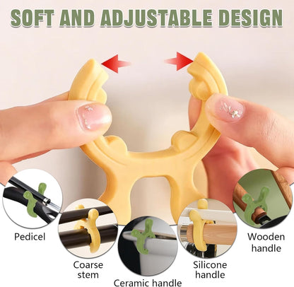 6PCS Silicone Pot Handle Spatula Rack Heat Resistant Spoon Rest Kitchen Set | Non-Slip Multifunction Silicone Kitchen Set. Protects From Heat & Burns. Includes Spoon Rest, Steam Vent & Pot Handle Covers