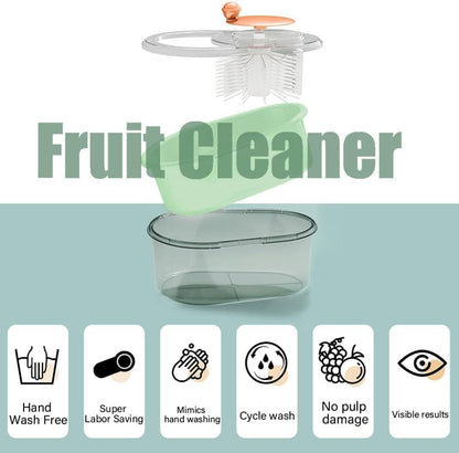 2025 New Fruit Cleaner Spinner, Large Multifunctional Vegetable Washer Bowl with Brush, Fruit Scrubber for Home Kitchen (Green)