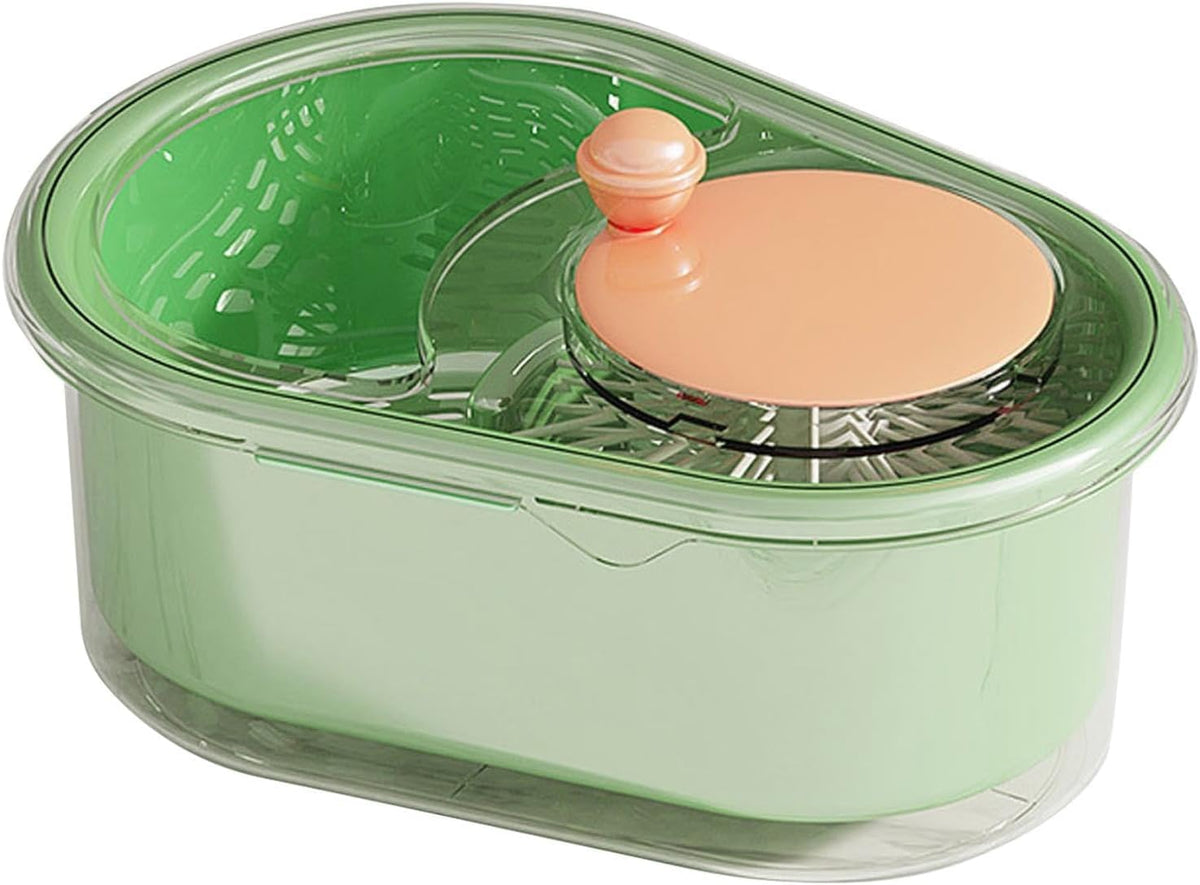 2025 New Fruit Cleaner Spinner, Large Multifunctional Vegetable Washer Bowl with Brush, Fruit Scrubber for Home Kitchen (Green)