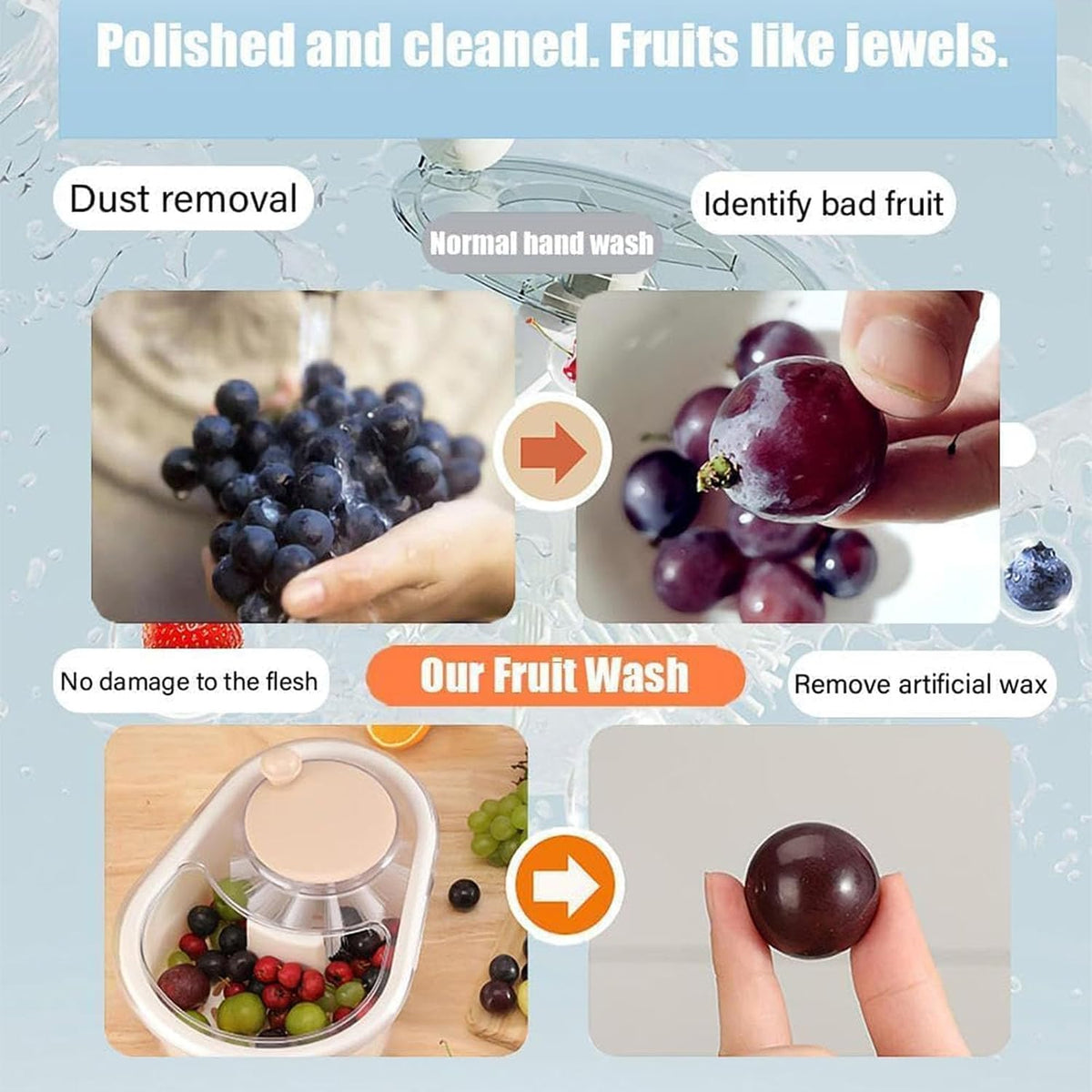 2025 New Fruit Cleaner Spinner, Large Multifunctional Vegetable Washer Bowl with Brush, Fruit Scrubber for Home Kitchen (Green)