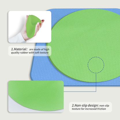 4PCS Rubber Jar Opener Gripper Pads for Seniors (Blue+Green)