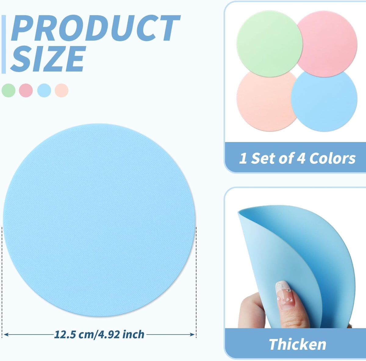 4PCS Rubber Jar Opener Gripper Pads for Seniors (Blue+Green)