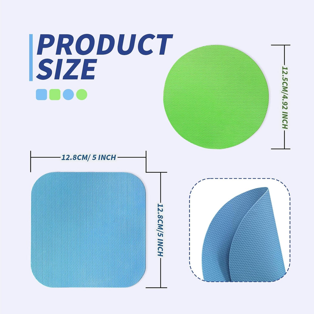4PCS Rubber Jar Opener Gripper Pads for Seniors (Blue+Green)