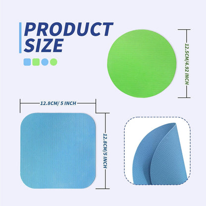 4PCS Rubber Jar Opener Gripper Pads for Seniors (Blue+Green)