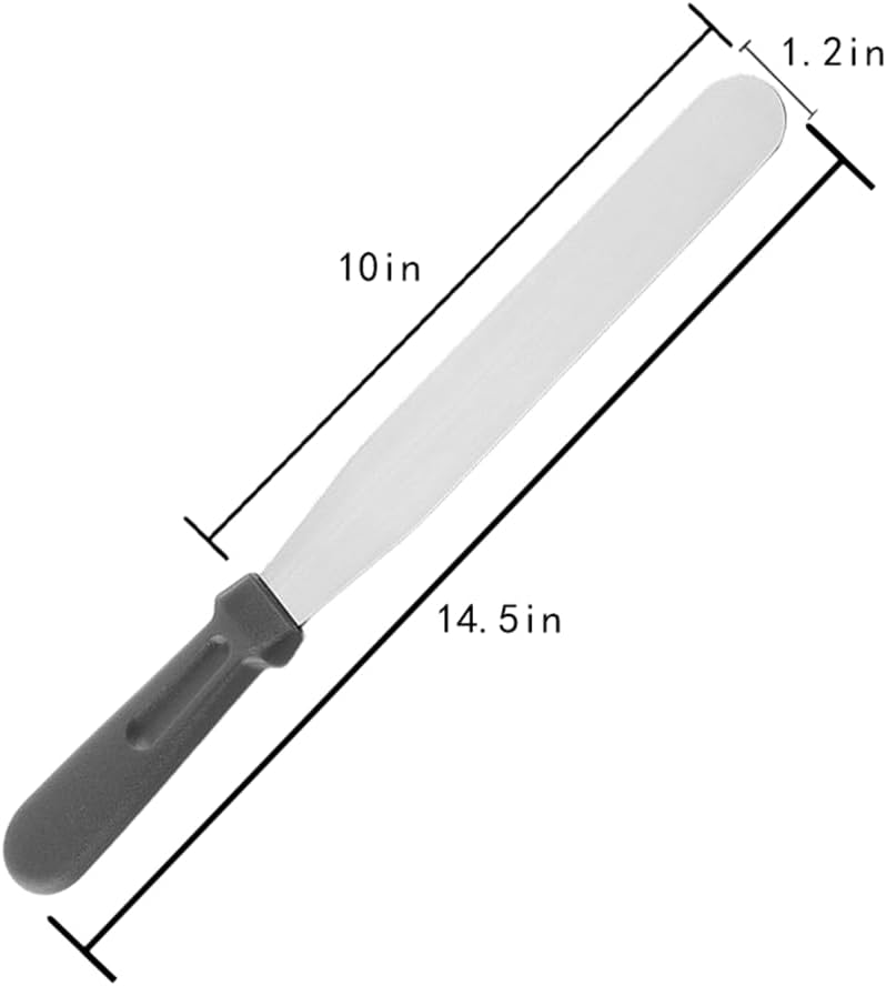 Straight Icing Spatula, 10-Inch Blade, 14.5-Inch Overall, Silver