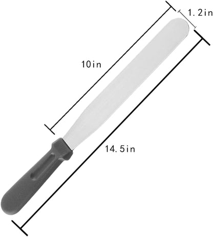 Straight Icing Spatula, 10-Inch Blade, 14.5-Inch Overall, Silver