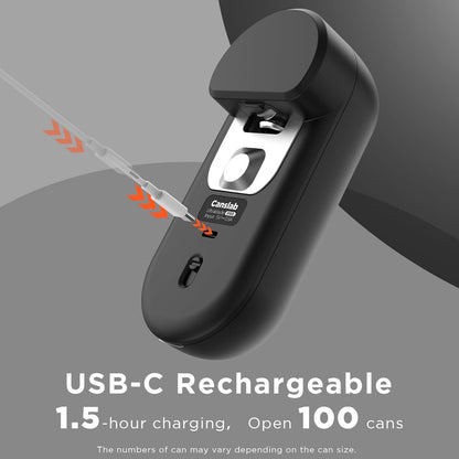 Turbo Rechargeable Can Opener - Professional Grade Blade, Auto-Stop, LED Battery Life Display, Wall-mountable, Side Cut Electric Can Opener for Smooth Edge, Hands-free Operation,USB-C Charging