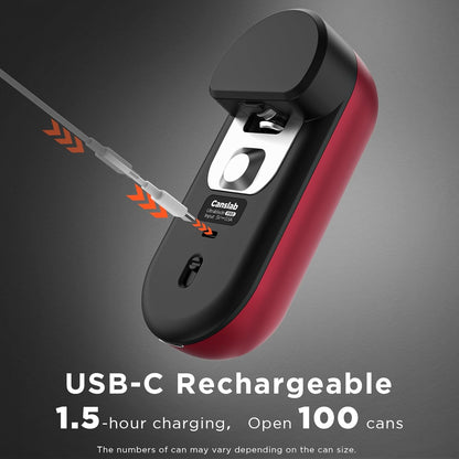 Turbo Rechargeable Can Opener - Professional Grade Blade, Auto-Stop, LED Battery Life Display, Wall-mountable, Side Cut Electric Can Opener for Smooth Edge, Hands-free Operation,USB-C Charging