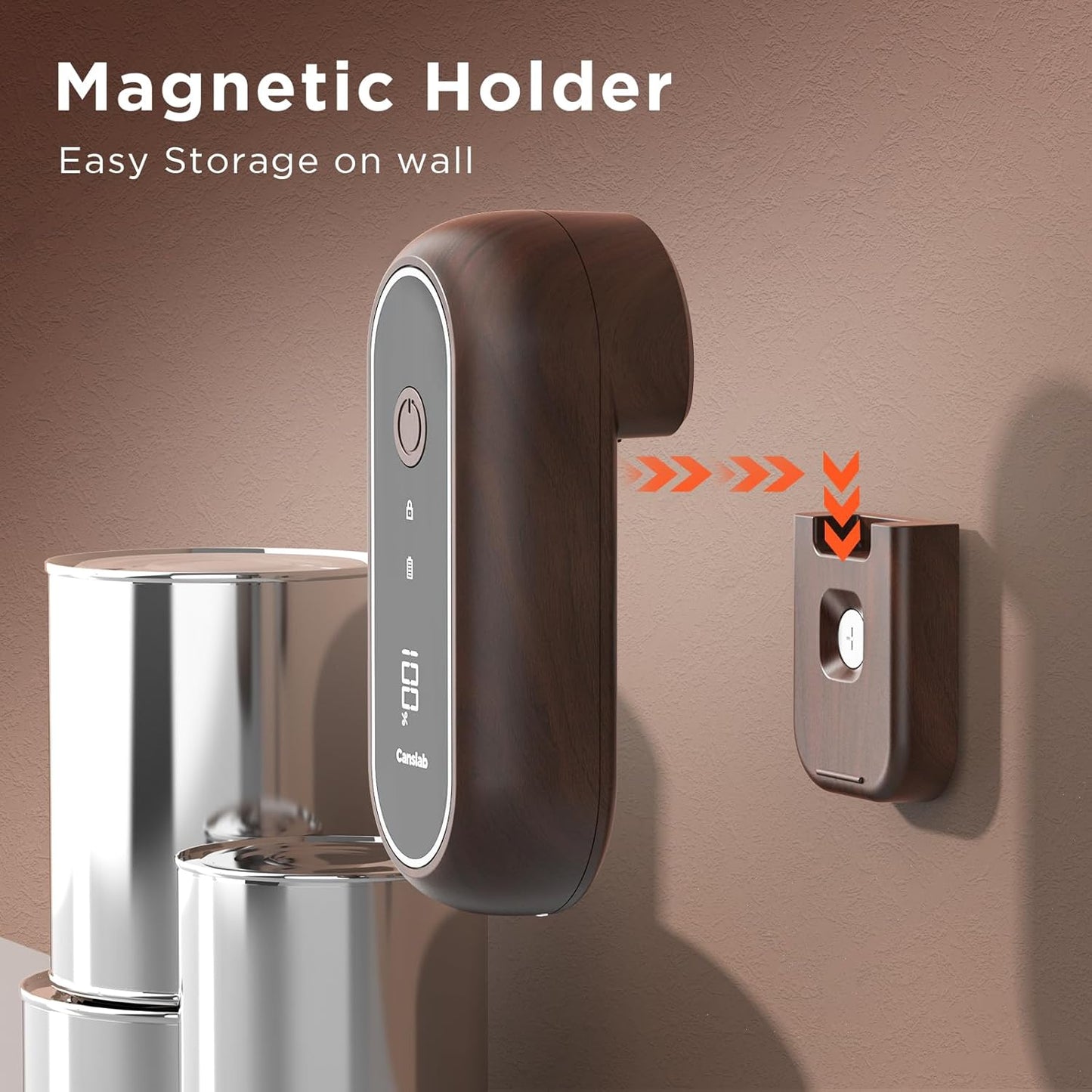 Turbo Rechargeable Can Opener - Professional Grade Blade, Auto-Stop, LED Battery Life Display, Wall-mountable, Side Cut Electric Can Opener for Smooth Edge, Hands-free Operation,USB-C Charging
