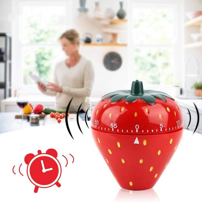 Kitchen Timer Strawberry Shaped, 60 Minutes Kitchen Timer Mechanical Time Reminder Kitchen Accessorie for Cooking